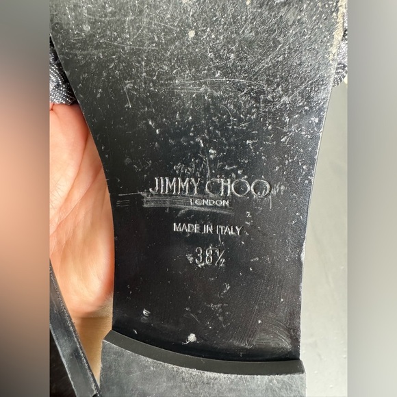 JIMMY CHOO Weave Flat glitter sandals - Picture 7 of 7